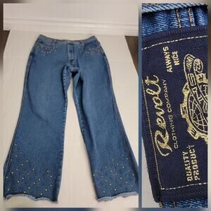 Revolt Jeans Sz 20 Straight Leg High Rise Bling Vintage Y2k Rodeo Festival